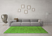 Machine Washable Oriental Green Traditional Area Rugs in a Living Room,, wshurb524grn