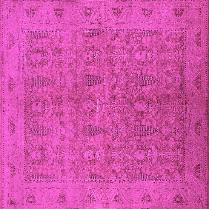 Square Machine Washable Oriental Pink Traditional Rug, wshurb524pnk