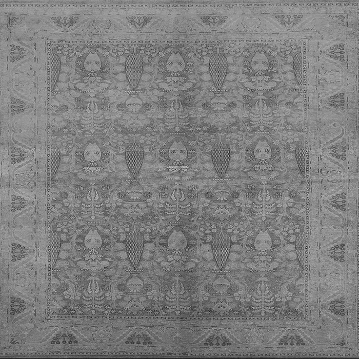Square Machine Washable Oriental Gray Traditional Rug, wshurb524gry