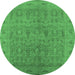 Round Oriental Emerald Green Traditional Rug, urb524emgrn