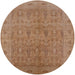 Round Machine Washable Industrial Modern Peru Brown Rug, wshurb524