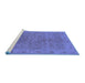 Sideview of Machine Washable Oriental Blue Traditional Rug, wshurb524blu