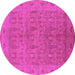 Round Oriental Pink Traditional Rug, urb524pnk