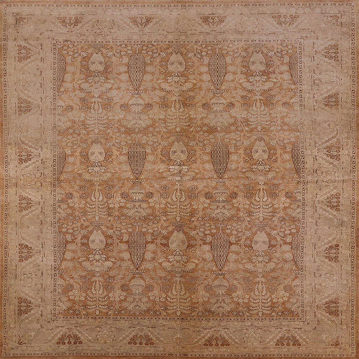 Square Mid-Century Modern Brown Oriental Rug, urb524