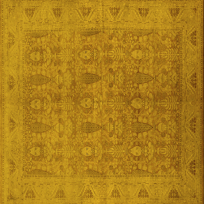 Square Oriental Yellow Traditional Rug, urb524yw
