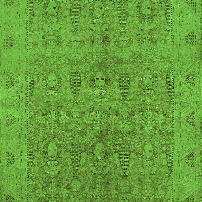 Machine Washable Oriental Green Traditional Area Rugs, wshurb524grn