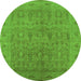 Round Oriental Green Traditional Rug, urb524grn