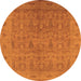 Round Oriental Orange Traditional Rug, urb524org