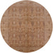 Round Mid-Century Modern Brown Oriental Rug, urb524