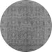 Round Oriental Gray Traditional Rug, urb524gry