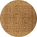 Round Oriental Brown Traditional Rug, urb524brn
