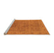 Sideview of Machine Washable Oriental Orange Traditional Area Rugs, wshurb524org