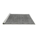 Sideview of Machine Washable Oriental Gray Traditional Rug, wshurb524gry