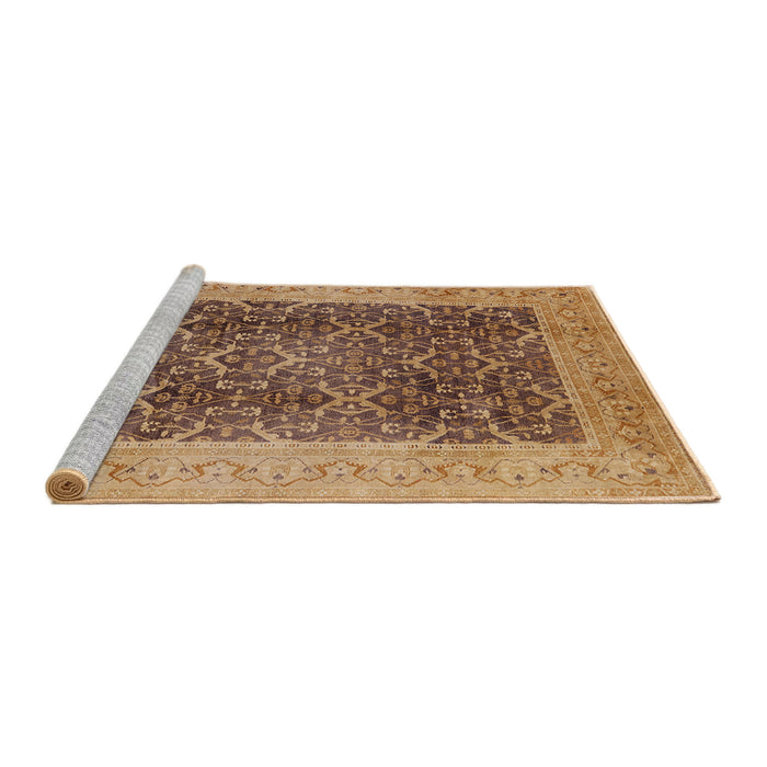 Sideview of Machine Washable Industrial Modern Brown Sand Brown Rug, wshurb525