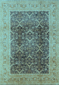 Oriental Light Blue Traditional Rug, urb525lblu