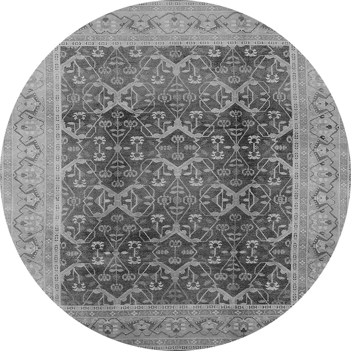 Round Oriental Gray Traditional Rug, urb525gry