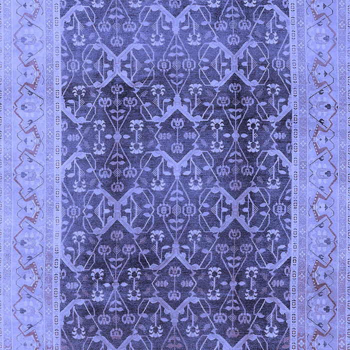 Machine Washable Oriental Blue Traditional Rug, wshurb525blu