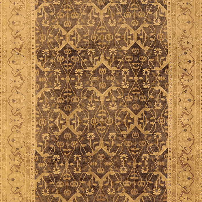 Machine Washable Oriental Brown Traditional Rug, wshurb525brn