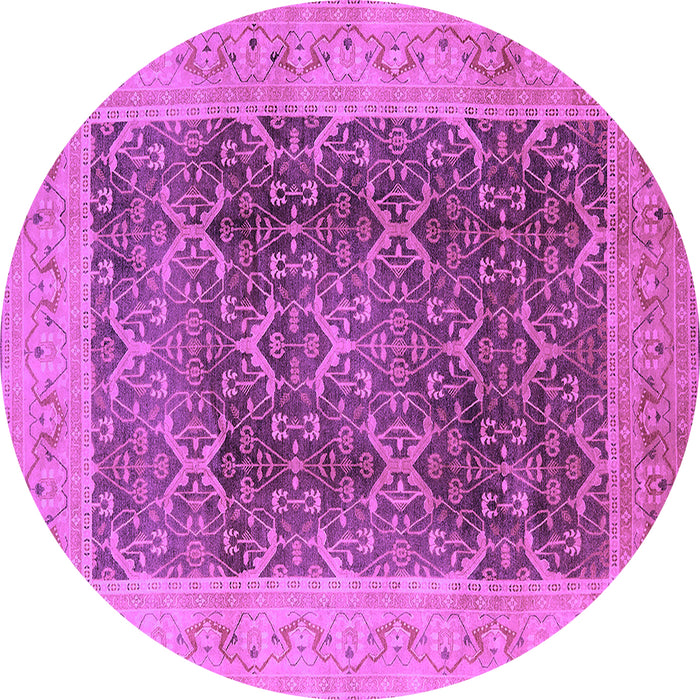 Round Oriental Purple Traditional Rug, urb525pur