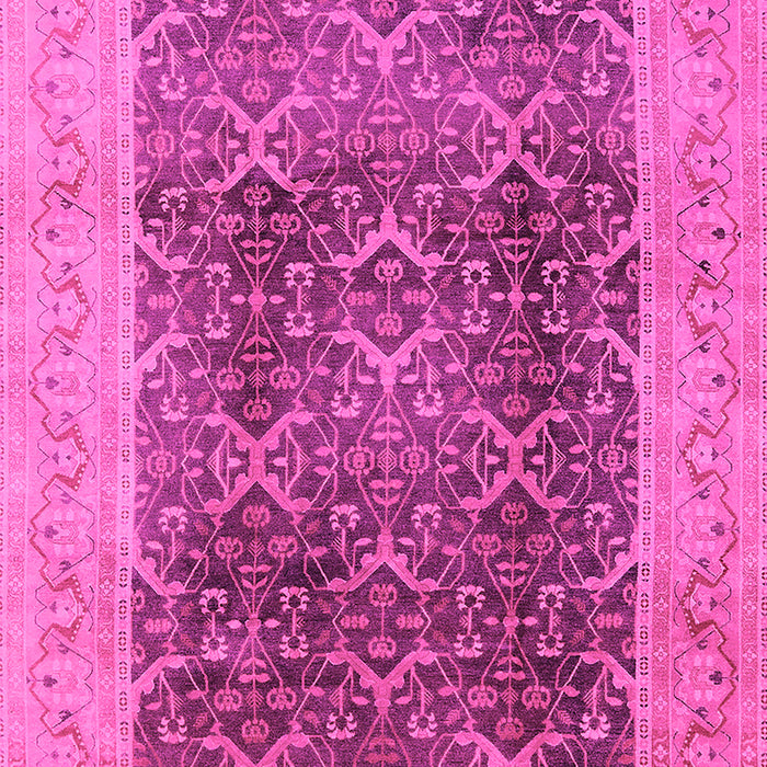 Machine Washable Oriental Pink Traditional Rug, wshurb525pnk