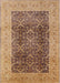 Mid-Century Modern Brown Sand Brown Oriental Rug, urb525