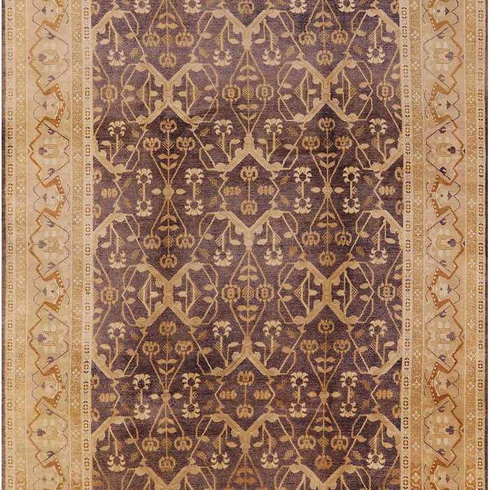 Mid-Century Modern Brown Sand Brown Oriental Rug, urb525