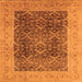 Square Machine Washable Oriental Orange Traditional Area Rugs, wshurb525org