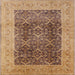 Square Machine Washable Industrial Modern Brown Sand Brown Rug, wshurb525