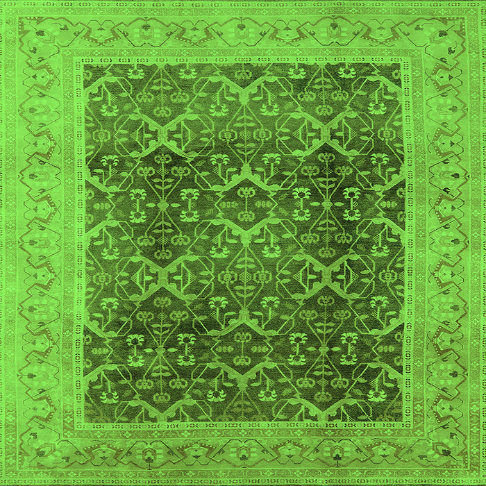 Square Oriental Green Traditional Rug, urb525grn