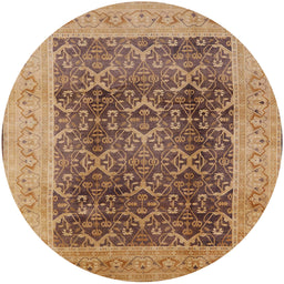 Round Machine Washable Industrial Modern Brown Sand Brown Rug, wshurb525
