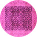 Round Oriental Pink Traditional Rug, urb525pnk