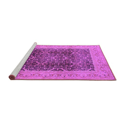 Sideview of Machine Washable Oriental Purple Traditional Area Rugs, wshurb525pur