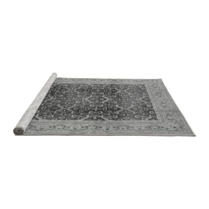 Sideview of Machine Washable Oriental Gray Traditional Rug, wshurb525gry