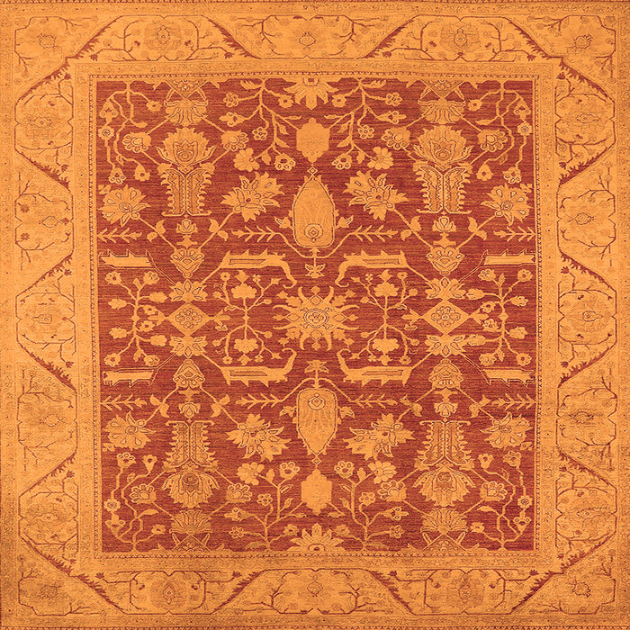 Square Oriental Orange Traditional Rug, urb526org