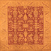 Square Oriental Orange Traditional Rug, urb526org