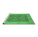 Sideview of Machine Washable Oriental Emerald Green Traditional Area Rugs, wshurb526emgrn