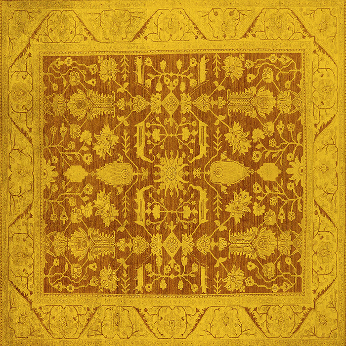Square Oriental Yellow Traditional Rug, urb526yw