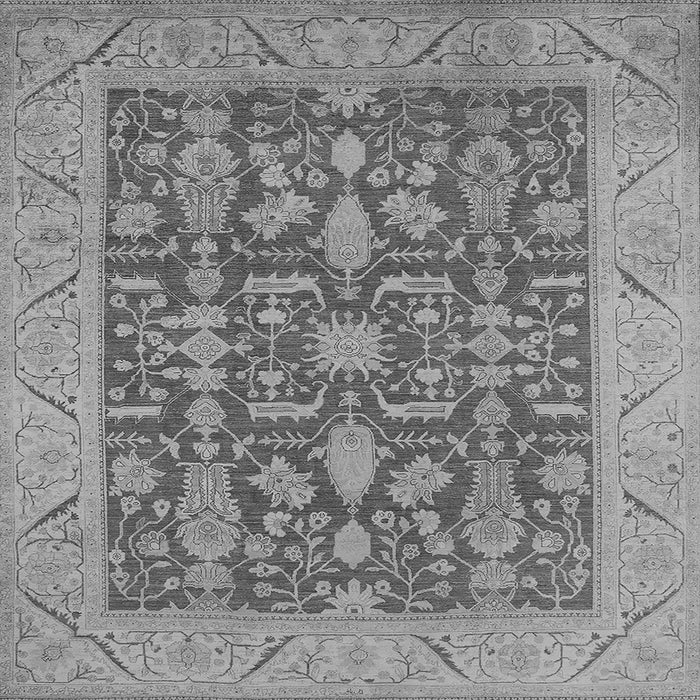 Square Machine Washable Oriental Gray Traditional Rug, wshurb526gry