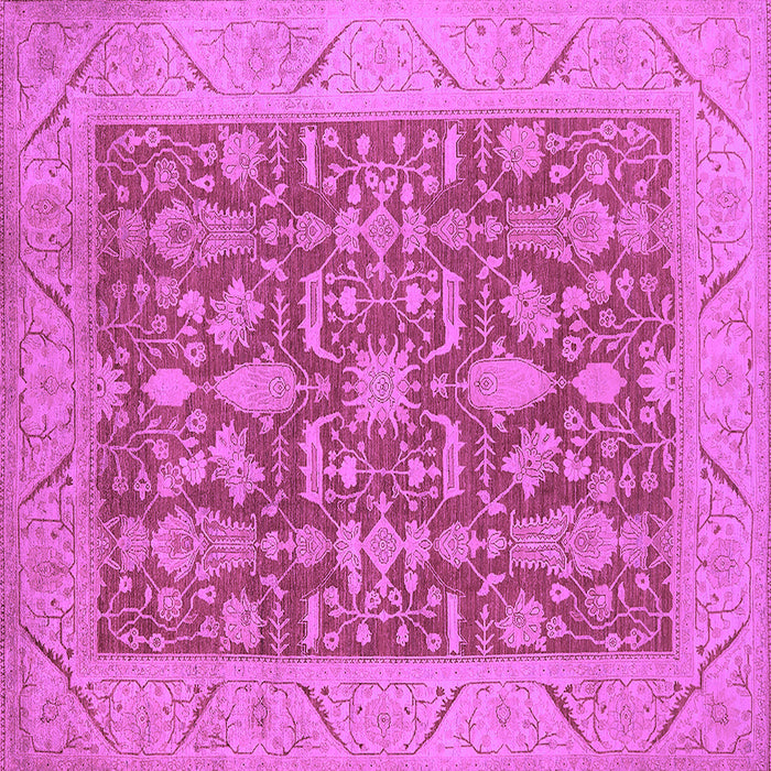 Square Machine Washable Oriental Purple Traditional Area Rugs, wshurb526pur