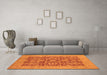 Machine Washable Oriental Orange Traditional Area Rugs in a Living Room, wshurb526org