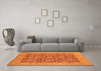 Machine Washable Oriental Orange Traditional Rug, wshurb526org