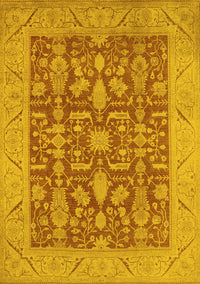 Oriental Yellow Traditional Rug, urb526yw