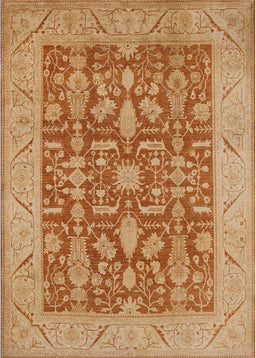 Mid-Century Modern Orange Red Orange Oriental Rug, urb526