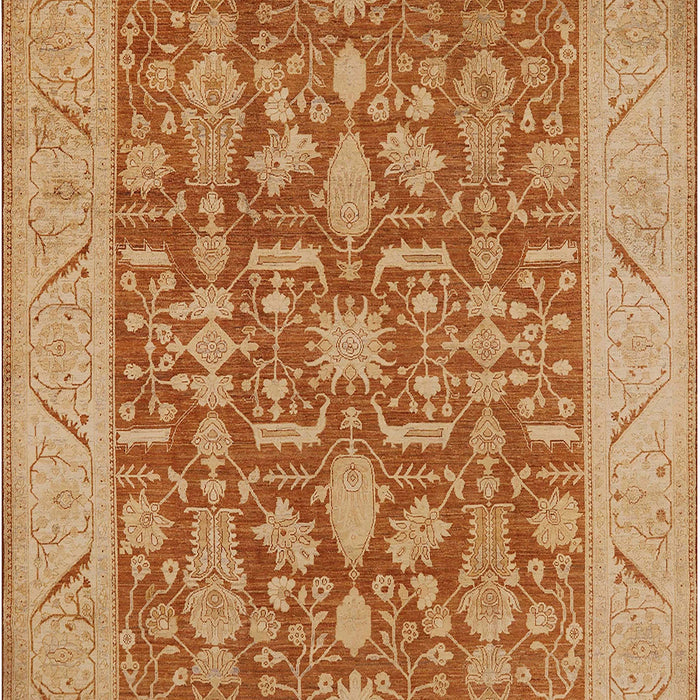 Mid-Century Modern Orange Red Orange Oriental Rug, urb526
