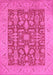 Machine Washable Oriental Pink Traditional Rug, wshurb526pnk