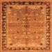 Square Oriental Orange Traditional Rug, urb527org