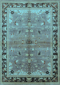 Oriental Light Blue Traditional Rug, urb527lblu