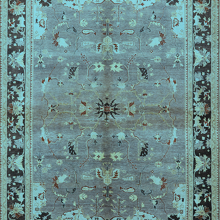 Oriental Light Blue Traditional Rug, urb527lblu
