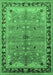 Machine Washable Oriental Emerald Green Traditional Area Rugs, wshurb527emgrn