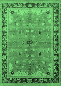 Oriental Emerald Green Traditional Rug, urb527emgrn